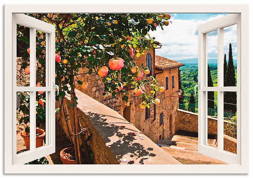 Artland "Fensterblick Rosen auf Balkon Toskana" Garten 1 Stk. tlg. als Alub günstig online kaufen