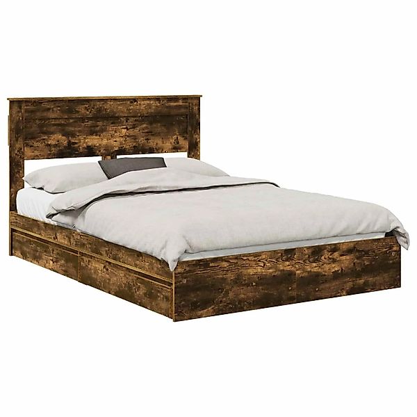 vidaXL Stauraumbett Räuchereiche 140 x 200 cm Holzwerkstoff 3409916 günstig online kaufen