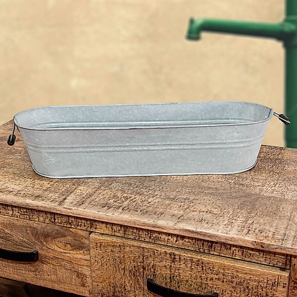 Antikas Gartenpflege-Set Blumentopf lang, Altzuber, Zink, günstig online kaufen