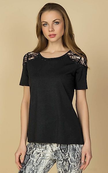 Passioni T-Shirt mit Spitzendetails an den günstig online kaufen