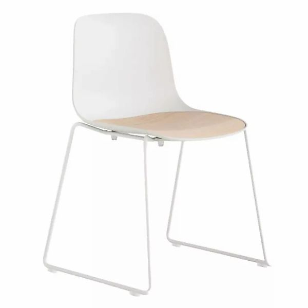 lapalma SEELA S310 | Kufenstuhl | Schale weiß | Holzsitzfläche | Gestell we günstig online kaufen