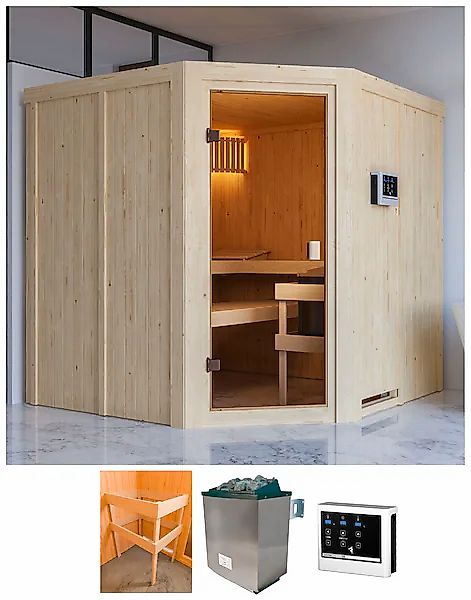 Karibu Sauna »Kotka« mit Ofen 9 kW ext. Strg. günstig online kaufen
