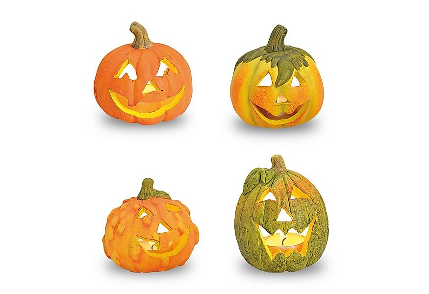 Spetebo Teelichthalter Ton Kürbis Windlicht (Set, 4 St., Tisch-Laterne Hall günstig online kaufen