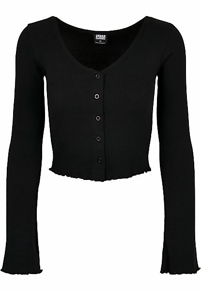 URBAN CLASSICS Langarmshirt "Urban Classics Damen Ladies Cropped Rib Cardig günstig online kaufen