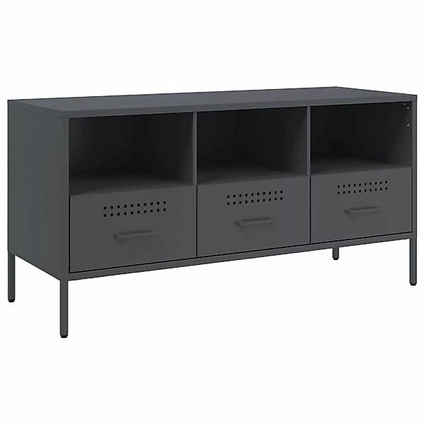 VidaXL TV-Schrank Anthrazit 100,5x39x50,5 cm Kaltgewalzter Stahl günstig online kaufen