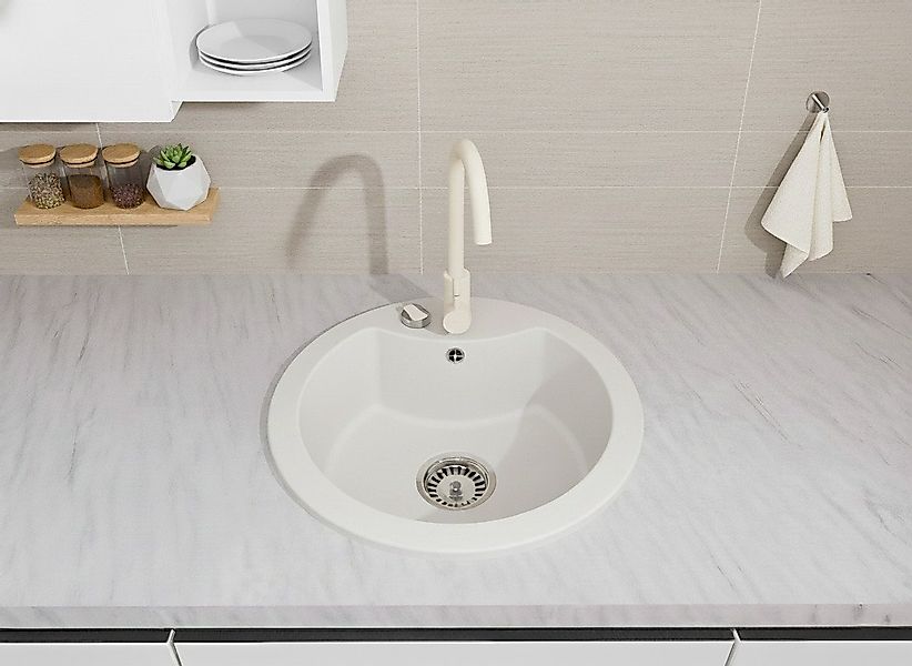 Faizee Home Granitspüle Hochwertige Granitspülen – 49x52cm Einbauspüle Spül günstig online kaufen