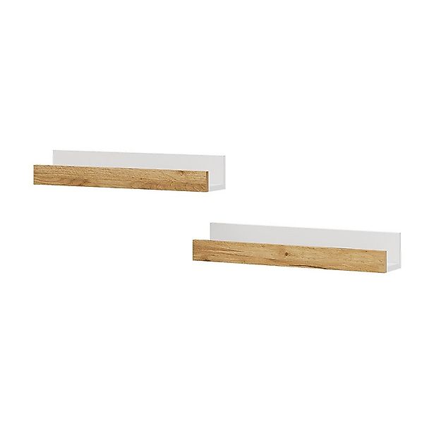 Vicco Bücherregal Tomy, Weiß/Goldkraft Eiche, 60 x 10 cm 2er Set, 2-tlg. günstig online kaufen