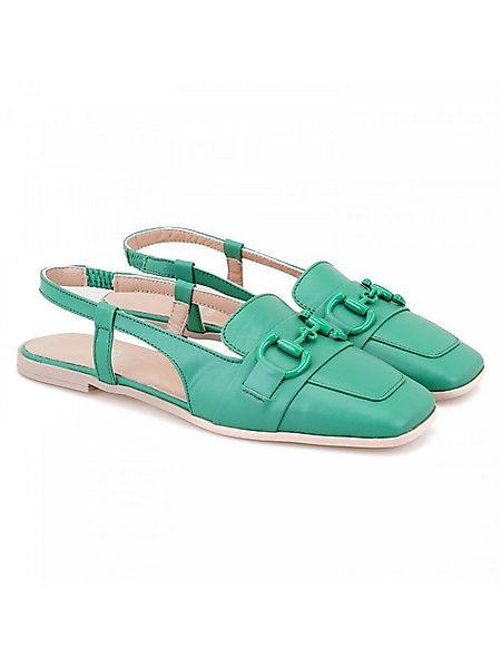 Desa Desa Damen-Ballerinas aus Leder – Slingback, Gummisohle, flacher Absat günstig online kaufen