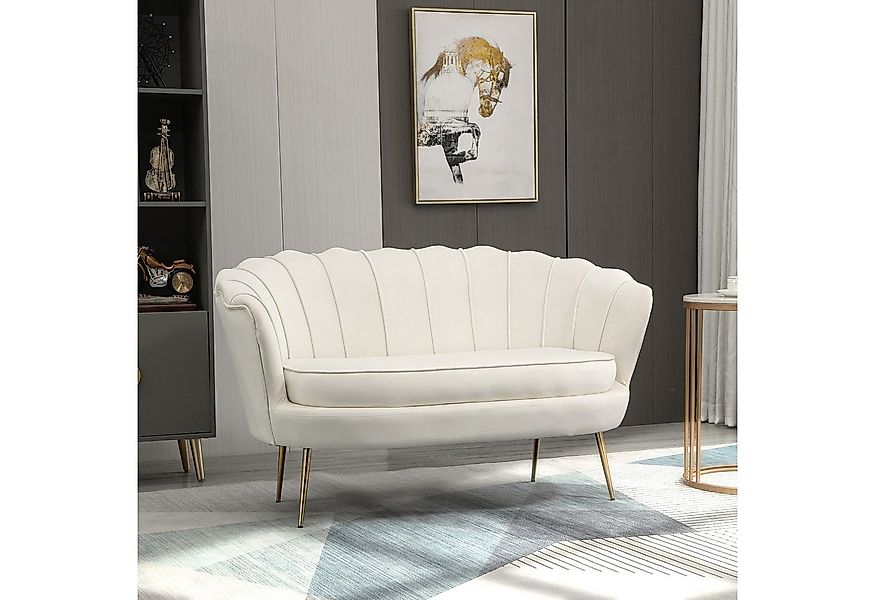 HOMCOM 2-Sitzer Sofa, Couch mit Armlehne, Samtopik, Doppelsofa bis 150 kg b günstig online kaufen