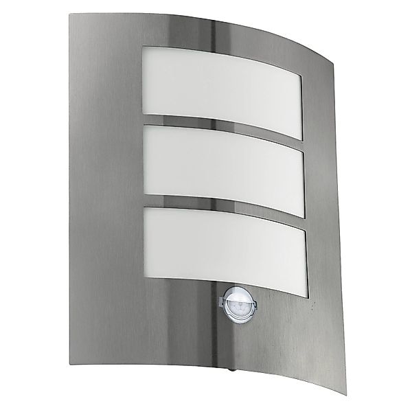 EGLO Wandleuchte City Wandlampe, Außenlampe, Edelstahl und Kunststoff, E27, günstig online kaufen