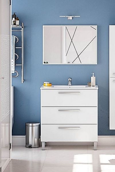 FORES HABITAT Badezimmer-Set in weiß glänzend - 80x86x45 (BxHxT) günstig online kaufen