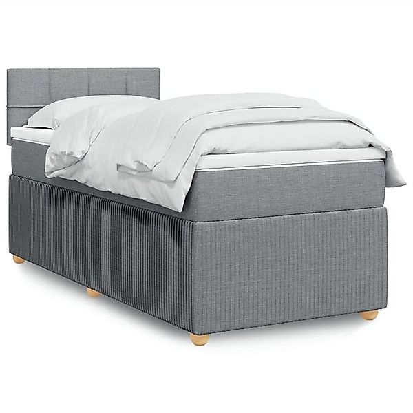 vidaXL Bettgestell Boxspringbett mit Matratze Hellgrau 80x200 cm Stoff Bett günstig online kaufen