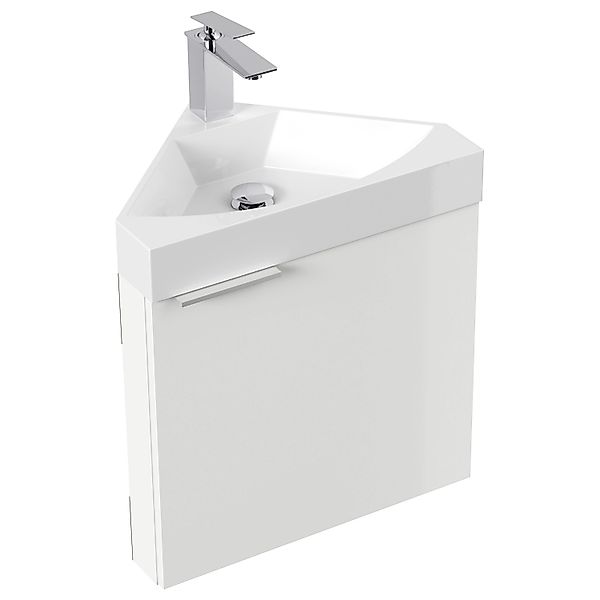 Posseik Badmöbel-Set Badezimmer Raumspar Eck-Waschplatz "Delta" günstig online kaufen
