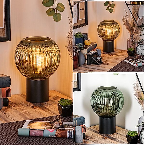 hofstein Tischleuchte Tischlampe aus Metall/Riffelglas in günstig online kaufen
