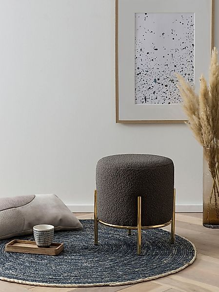 SalesFever Polsterhocker "Komfortabler Polsterhocker" mit Design-Gestell au günstig online kaufen