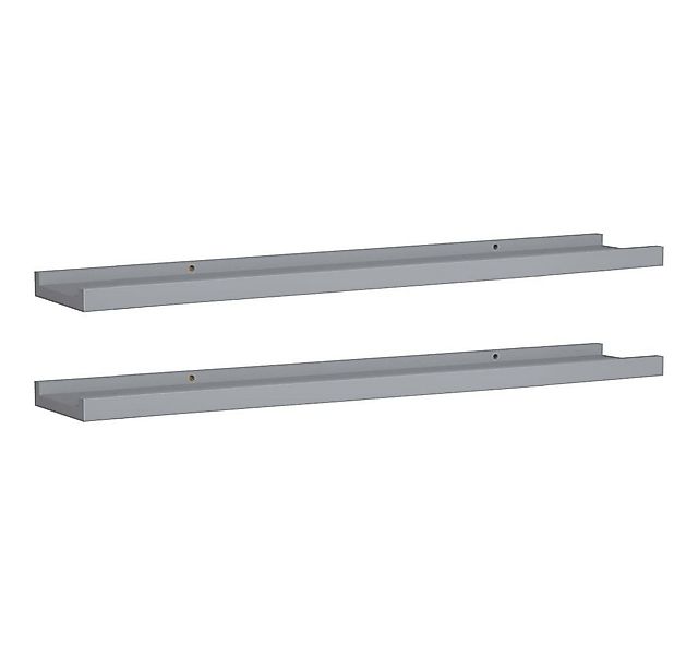 furnicato Wandregal Bilderleisten 2 Stk. Grau 80x9x3 cm MDF, 2-tlg. günstig online kaufen