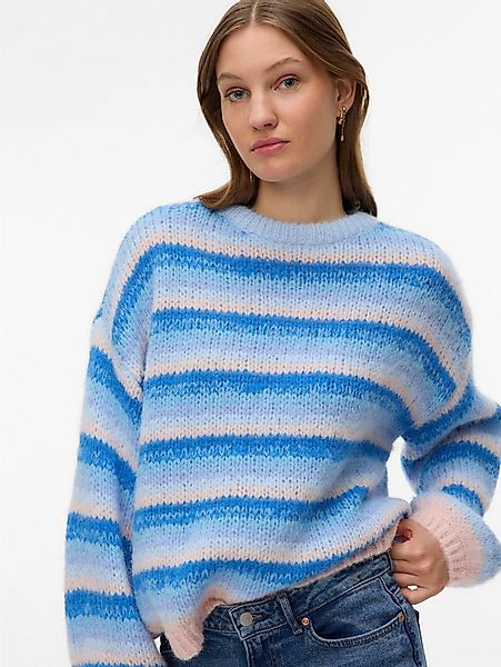 Vero Moda Strickpullover VMMAYBE STRIPE LS O-NECK PULLOVER NOOS Kunstfaser, günstig online kaufen