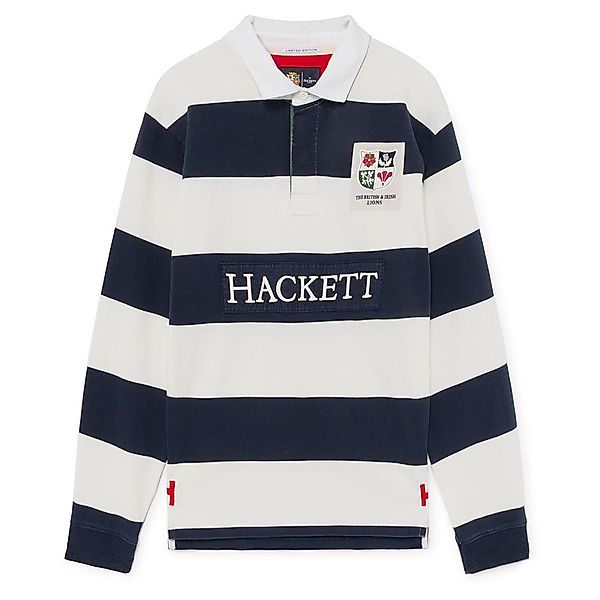 Hackett B&t Lions Stripe Rugby Langarm-poloshirt 3XL Navy / White günstig online kaufen