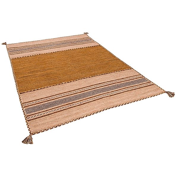 Pergamon Wollteppich Natur Teppich Kelim Navarro, Rechteckig, Höhe: 8 mm günstig online kaufen