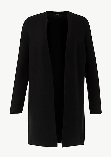 Comma Strickjacke Langer Cardigan mit Rippstruktur günstig online kaufen