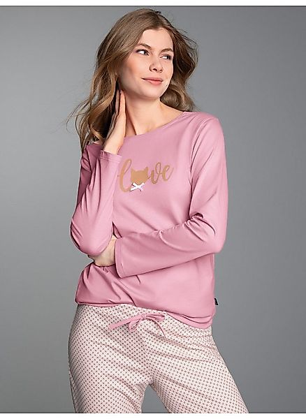 Trigema Schlafanzug TRIGEMA Pyjama-Oberteil mit Cat Love-Print (1 tlg) günstig online kaufen