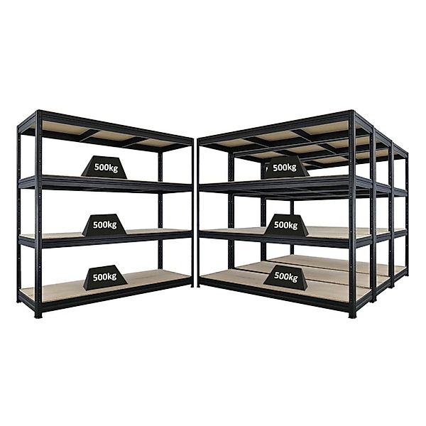 PROREGAL Mega Deal 4x Schwerlastregal Dino HxBxT 180x200x60cm 4 Spanplatten günstig online kaufen