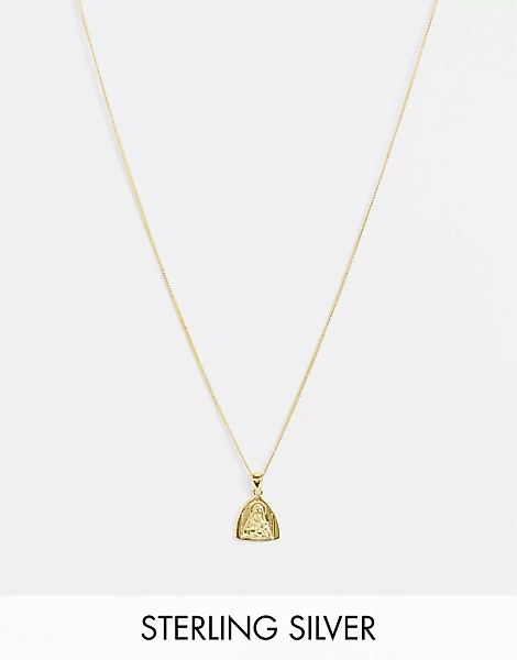 ASOS DESIGN – Dünne Halskette aus Sterlingsilber mit 14-karätiger Vergoldun günstig online kaufen