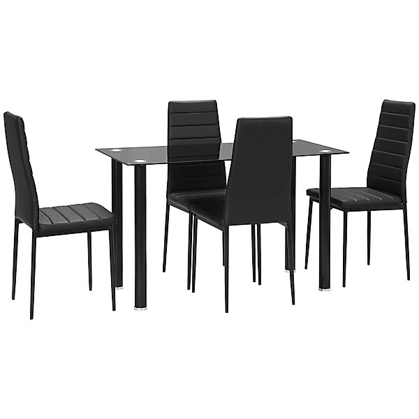 HOMCOM Essgruppe Esstisch mit 4 Stühlen, günstig online kaufen
