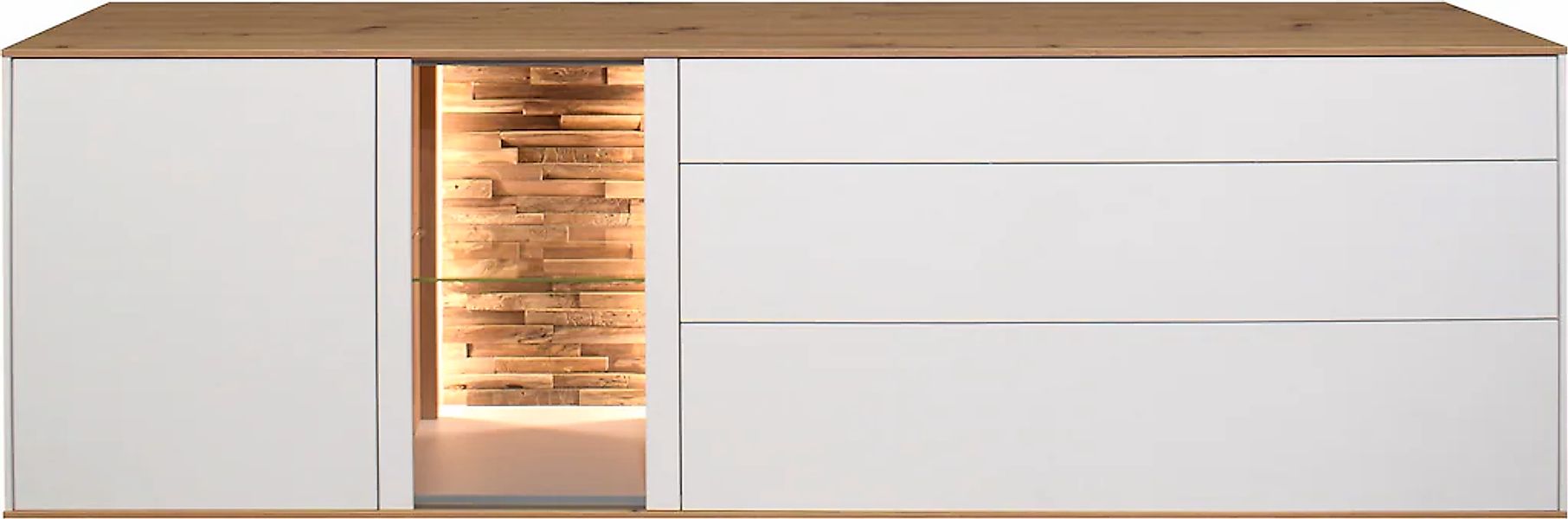 Mäusbacher Lowboard Faro Lowboard B 207 cm, inkl. Beleuchtung, Push to open günstig online kaufen