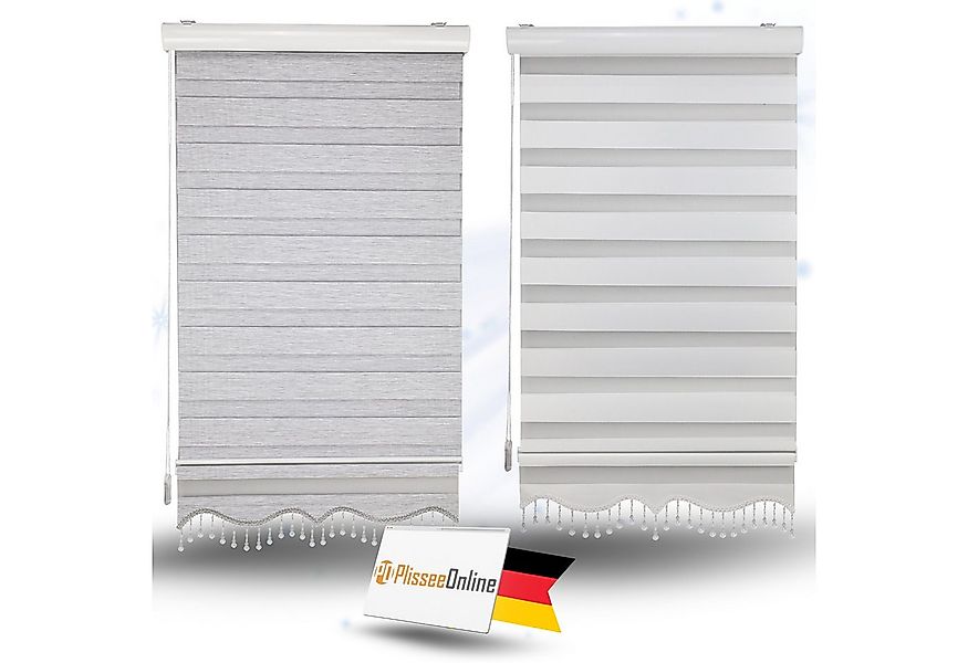 Doppelrollo Doppelrollo mit Kassette Weiß Grau Höhe 250/200 cm mit und ohne günstig online kaufen