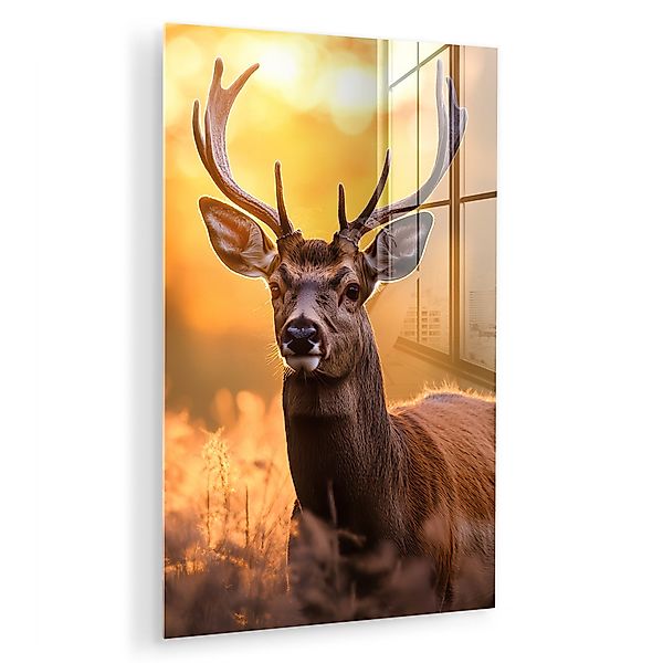 MuchoWow Acrylglasbild Hirsch - Geweih - günstig online kaufen