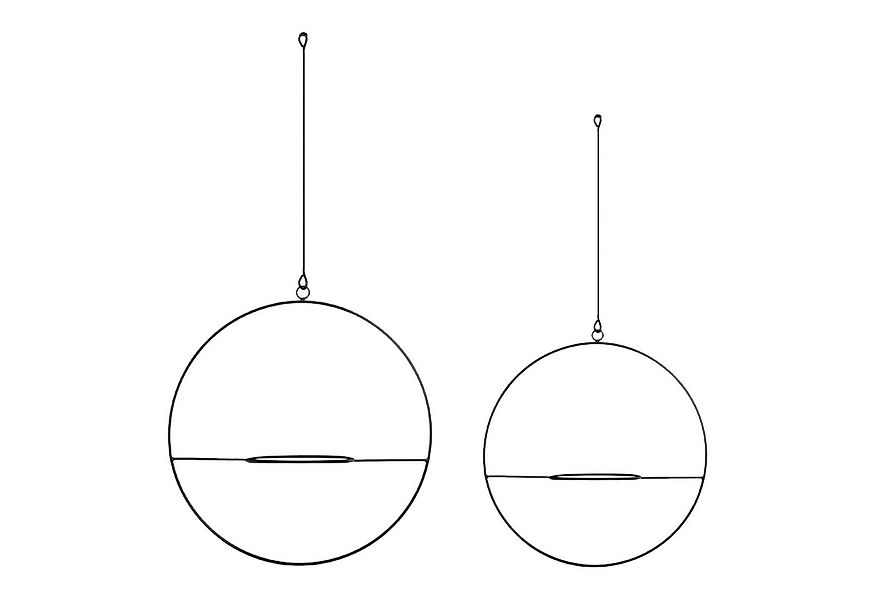 en.casa Blumenampel (Set), »Opsterland« Pflanzhänger im 2er Set Metall Schw günstig online kaufen