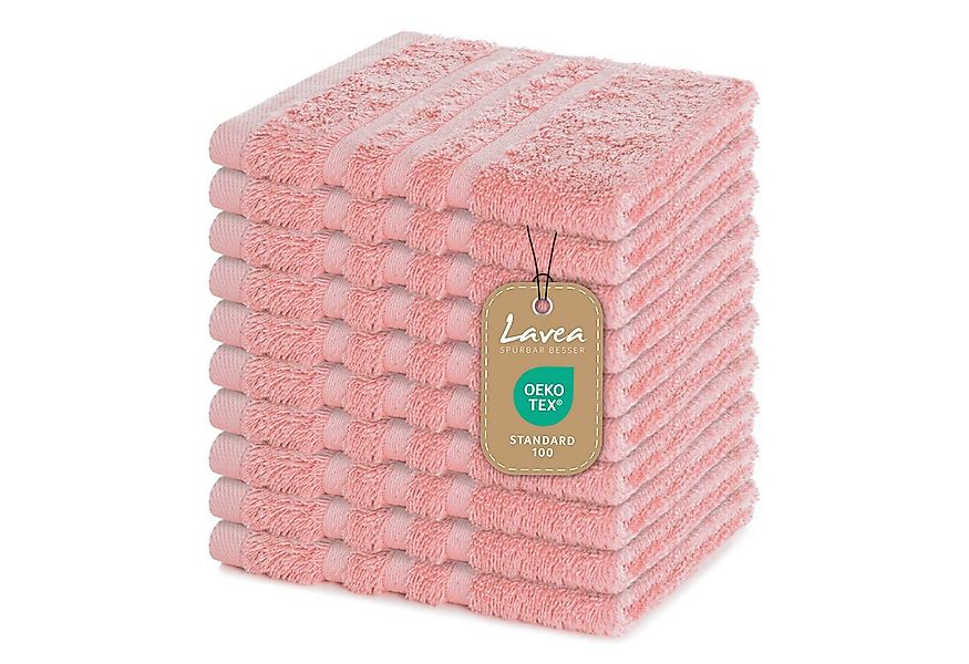 Lavea Seiftuch 10er Gästehandtücher Set 30x30 cm Elena Frottee, kleine Wasc günstig online kaufen