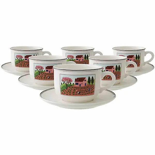 Villeroy & Boch Tasse »Cappuccinotassen mit Untertassen Design Naif 330 ml günstig online kaufen