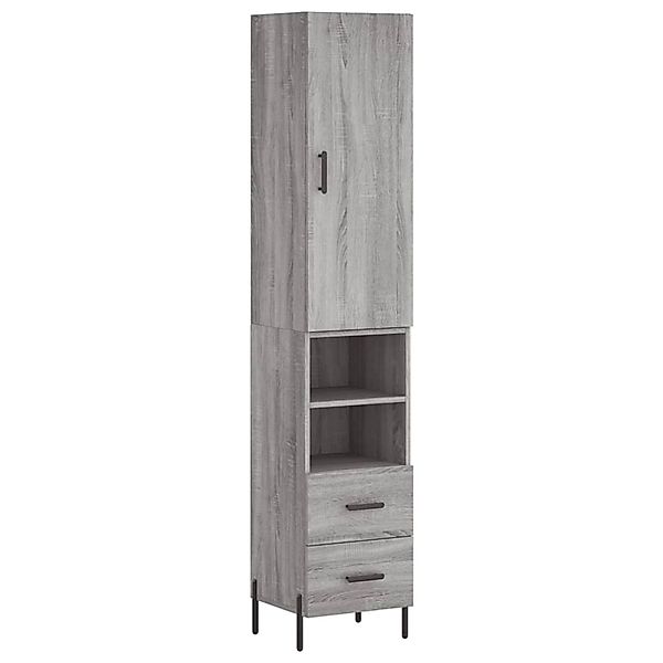 vidaXL Highboard Grau Sonoma 34,5x34x180 cm Holzwerkstoff 3198927 günstig online kaufen