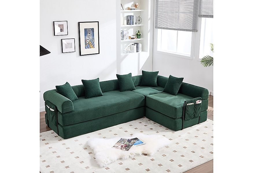 Odikalo Ecksofa 4 Sitzer Modulares Sofa mit Schlaffunktion merhfarbig, Gemü günstig online kaufen