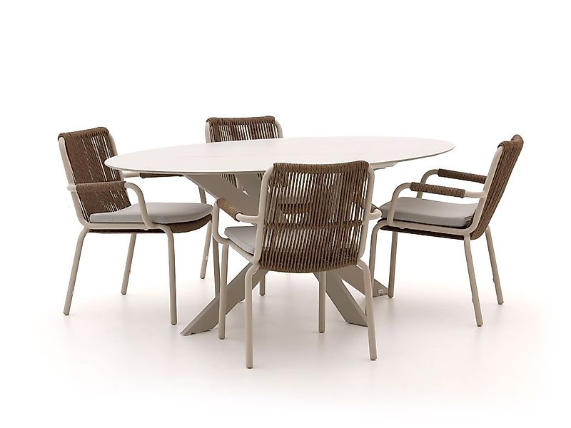 Bellagio Caronia/Furato ellips 200 cm Gartenmöbel-Set 5-Teilig Stapelbar günstig online kaufen
