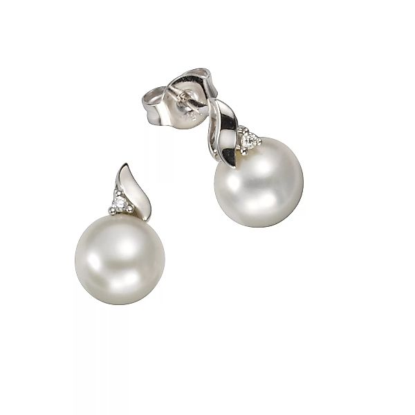 Orolino Paar Ohrstecker "585 Gold Perlen weiß + Brillanten 0,02ct." günstig online kaufen