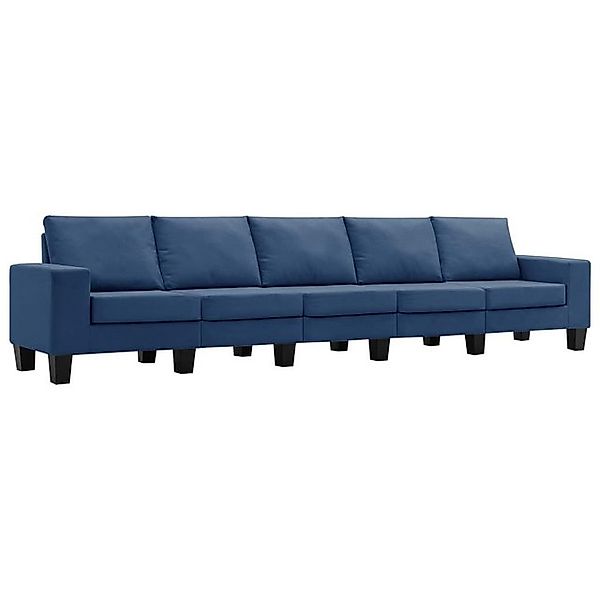 vidaXL Sofa 5-Sitzer-Sofa Blau Stoff günstig online kaufen