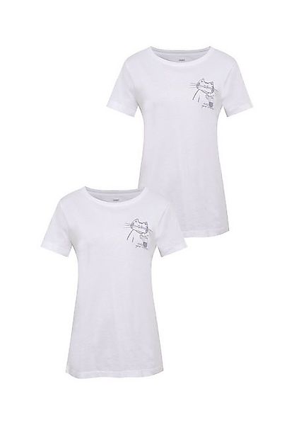 Mavi T-Shirt 2er-SET Design Print-Motiv, Rundhals, Kurzarm (2-tlg) 2er-Pack günstig online kaufen