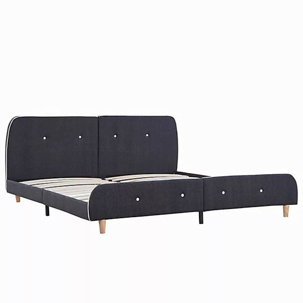 vidaXL Bett Bettgestell ohne Matratze Dunkelgrau Stoff 120x200 cm günstig online kaufen