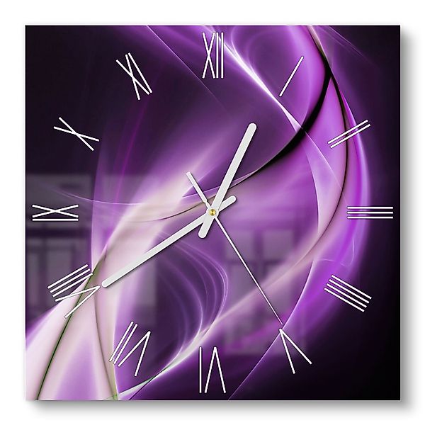 DEQORI Wanduhr 'Ultraviolettes Lichtspiel' (Glas Glasuhr günstig online kaufen