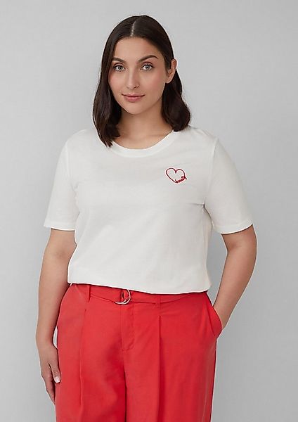 s.Oliver Kurzarmshirt T-Shirt Jersey-Shirt aus Baumwolle mit Stickerei günstig online kaufen