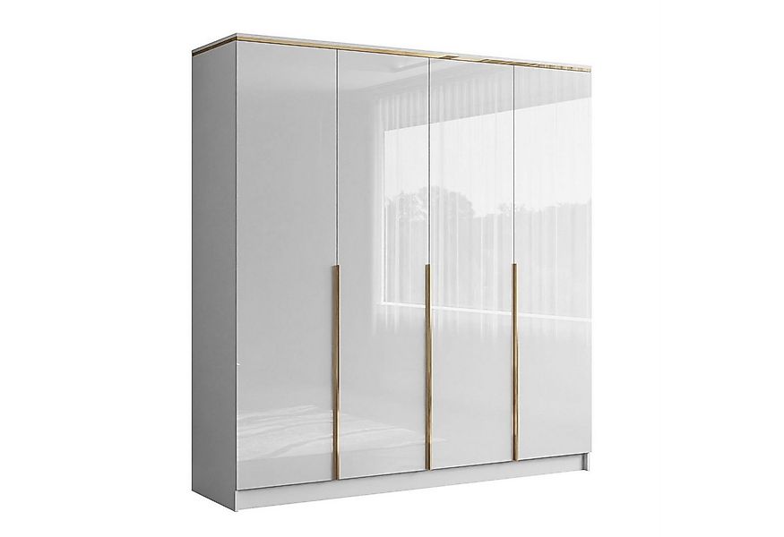 Lookway Kleiderschrank AURORA 4D in Weiß hochglanz günstig online kaufen