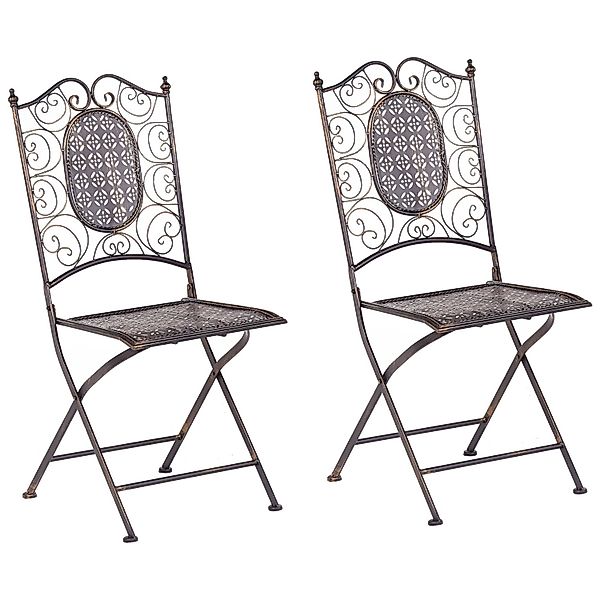 Beliani Gartenstuhl Schwarz Gold 60x40x93 günstig online kaufen