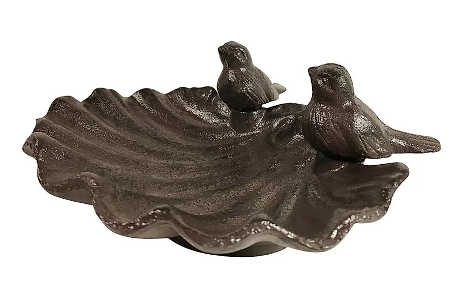 Vogeltränke Vogelbad Muschel 2 Vögel Gusseisen Braun Antik-Stil günstig online kaufen