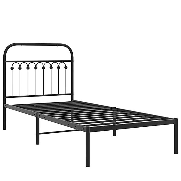 vidaXL Bettgestell mit Kopfteil Metall Schwarz 90x190 cm 376592 günstig online kaufen