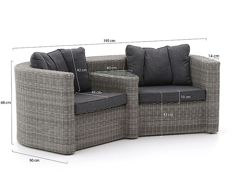 Intenso Venedig Loveseat Sessel 193 cm günstig online kaufen