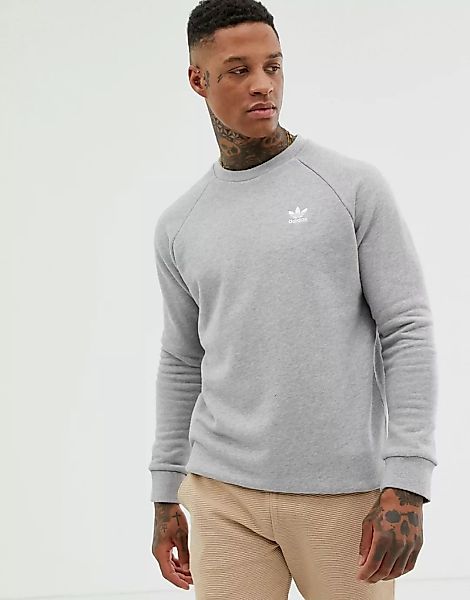adidas Originals – Graues Sweatshirt mit kleinem Logo günstig online kaufen