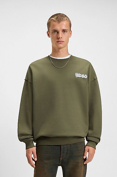 HUGO Blue Sweatshirt "Nyrocrew", Rückenaufdruck in Chrom-Optik, Rundhalsaus günstig online kaufen